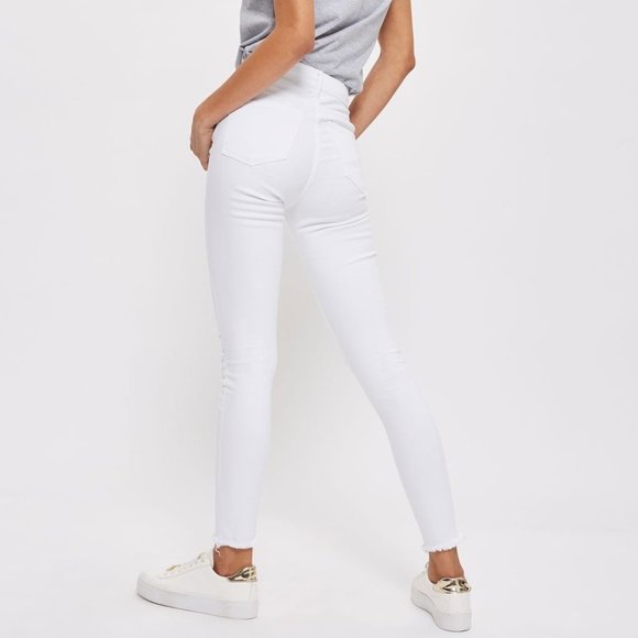 topshop white ripped jeans